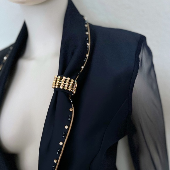 NEW WOMEN PLUS SIZE SKIRT SUIT 2PC SET BLAZER/SKIRT SHAWL COLLAR EMBROIDERY - Picture 7 of 11